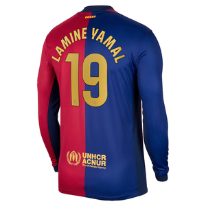 Lamine Yamal Nike Barcelona Home Long Sleeve Jersey 2024/25