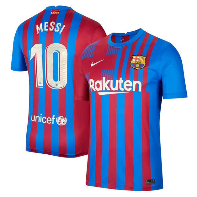 Lionel Messi hot FC Barcelona La Liga Match Slim Fit Home Soccer Jersey 2021-2022